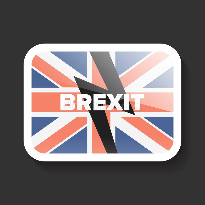 Icona di Brexit con la bandiera BRITANNICA illustrazione vettoriale Icona di Brexit con la bandiera BRITANNICA illustrazione vettoriale