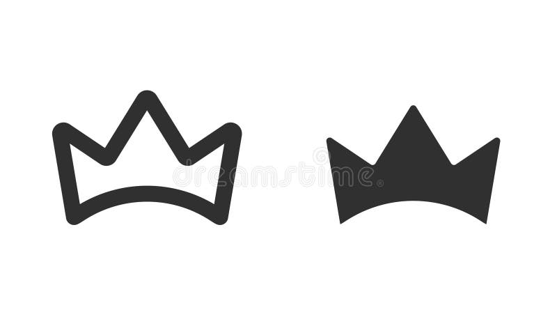 Icona di corona: linea di pittogramma semplice traccia linea di linea di traccia a solido immagine vettoriale set di illustrazioni illustrazione vettoriale