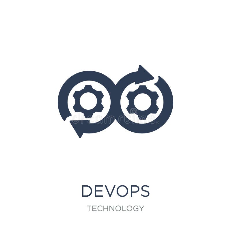 Icona di DEVOPS Icona piana d'avanguardia di vettore DEVOPS su fondo bianco illustrazione di stock Icona di DEVOPS Icona piana d'avanguardia di vettore DEVOPS su fondo bianco illustrazione di stock