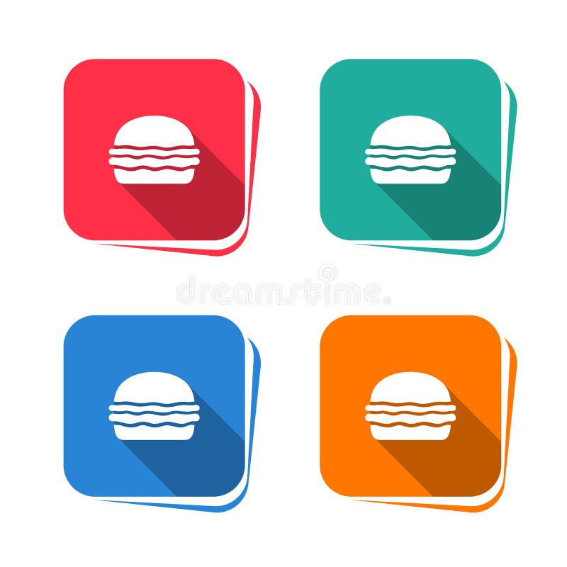 Icona di hamburger sul pulsante quadrato illustrazione vettoriale