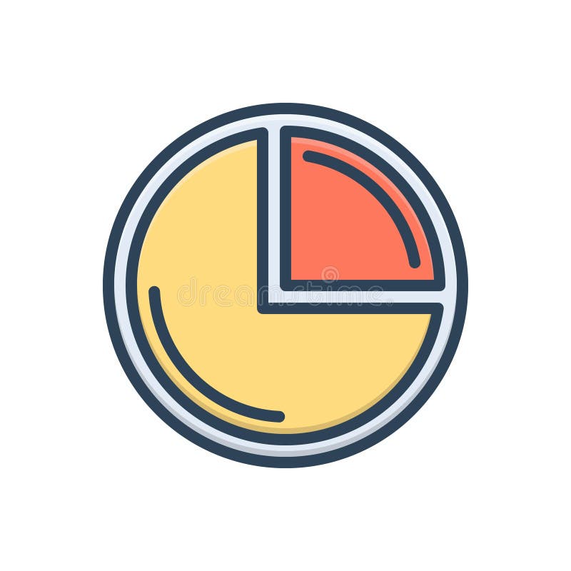 Color illustration icon for Quarterly, circle, half, pie, graph, market, presentation, quarter and chart. Color illustration icon for Quarterly, circle, half, pie, graph, market, presentation, quarter and chart