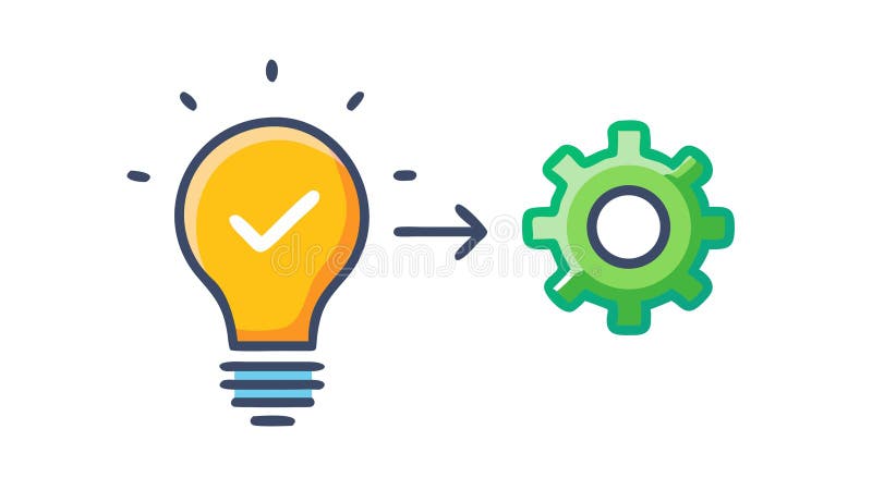 Icona di implementazione delle idee riuscita Vettore con progettazione vettoriale di checkmark Generative AI royalty illustrazione gratis