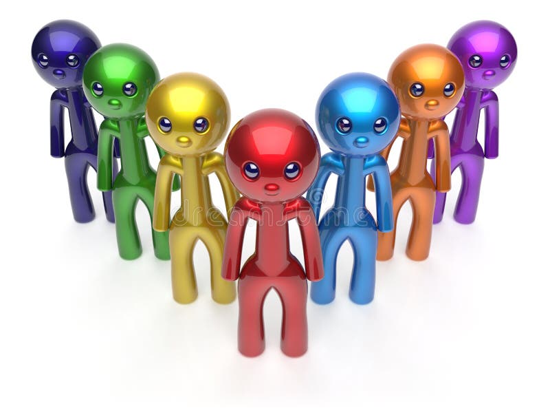 Icona di individualità della folla degli uomini dei personaggi dei cartoni animati di lavoro di squadra royalty illustrazione gratis Icona di individualità della folla degli uomini dei personaggi dei cartoni animati di lavoro di squadra royalty illustrazione gratis