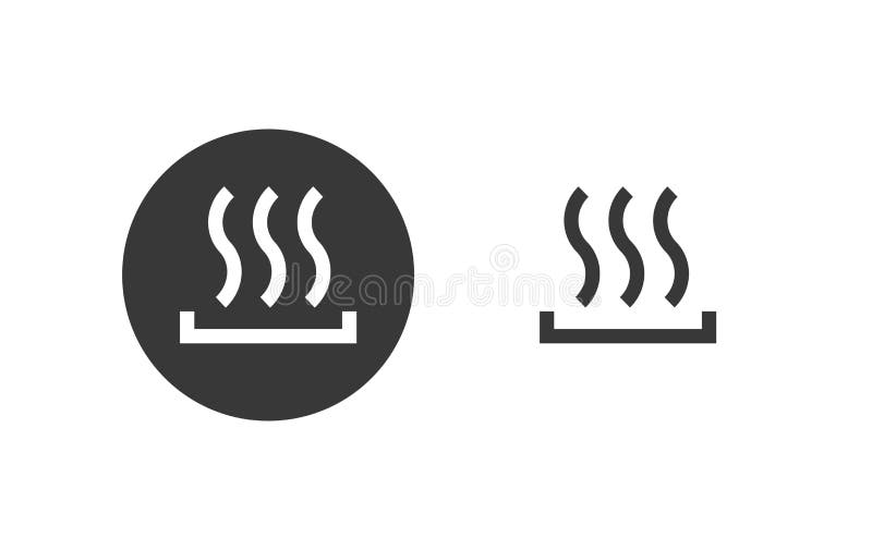 Heat preheat icon vector, simple heating thermal arrows pictogram black button graphic, heated ui line outline art clipart illustration element design circle label badge info, heater warm up. Heat preheat icon vector, simple heating thermal arrows pictogram black button graphic, heated ui line outline art clipart illustration element design circle label badge info, heater warm up