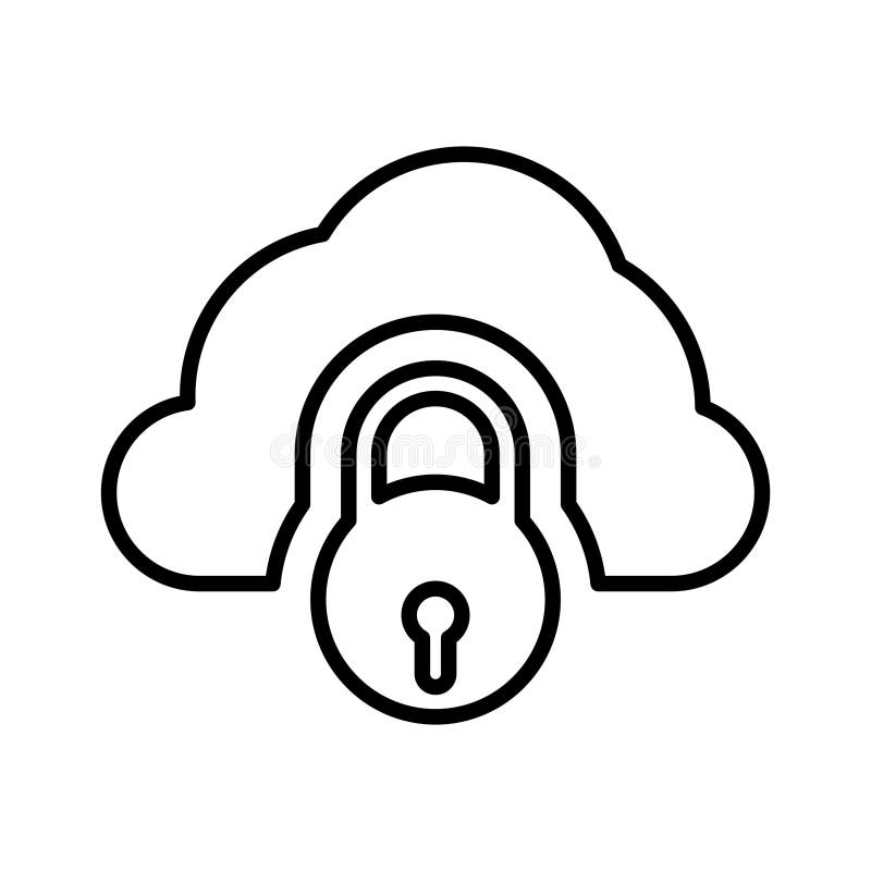 Icona di protezione del blocco del cloud. vettoriale royalty illustrazione gratis