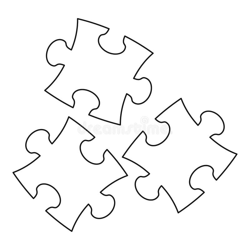 Icona di puzzle, stile del profilo illustrazione di stock Icona di puzzle, stile del profilo illustrazione di stock
