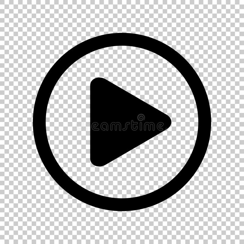 Icona di riproduzione a cerchio per video isolato e trasparente pulsante di riproduzione a schermo piatto per la riproduzione di u