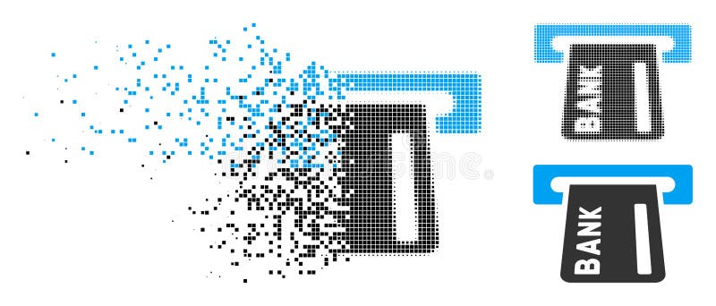 Icona di semitono dissolta di BANCOMAT di attività bancarie del pixel royalty illustrazione gratis
