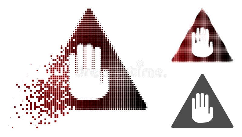 Icona di semitono dissolta di cautela del pixel royalty illustrazione gratis