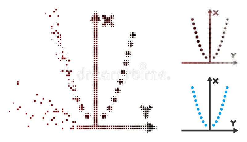 Icona di semitono dissolta del diagramma di Parabole del pixel royalty illustrazione gratis