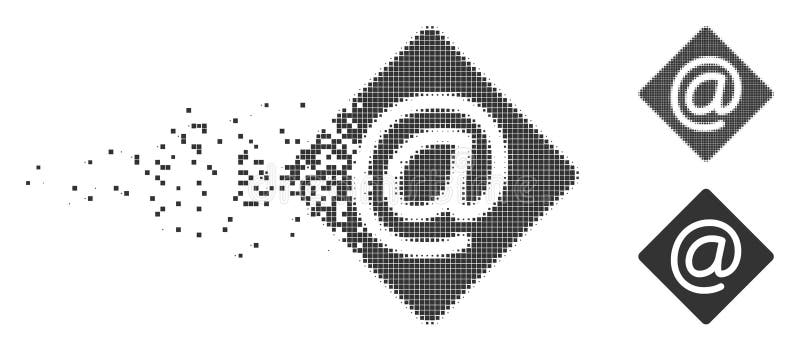 Icona di semitono dissolta del email del pixel illustrazione di stock