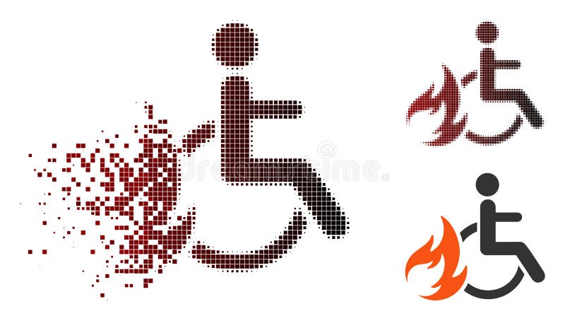 Icona di semitono dissolta del paziente dell'ustione del pixel illustrazione di stock