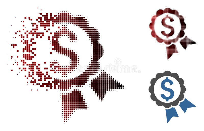 Icona di semitono dissolta del premio della Banca del pixel illustrazione di stock