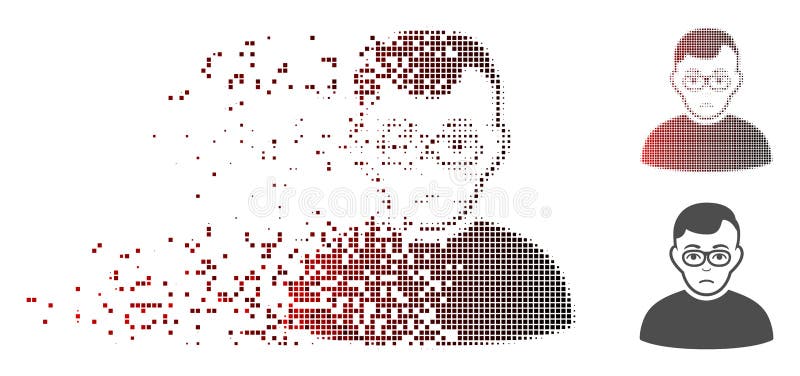 Icona di semitono dissolta del ragazzo del tranquillante del pixel royalty illustrazione gratis
