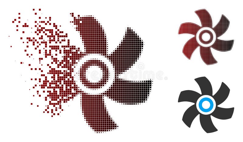 Icona di semitono dissolta del rotore del pixel royalty illustrazione gratis