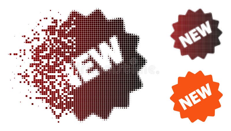Icona di semitono dissolta dell'etichetta del pixel nuova illustrazione vettoriale