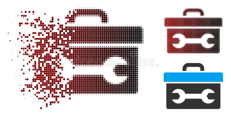 Icona di semitono dissolta della cassetta portautensili del pixel royalty illustrazione gratis