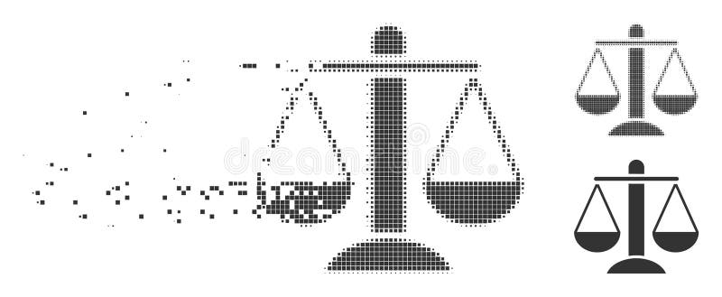Icona di semitono dissolta delle bilancie del pixel royalty illustrazione gratis