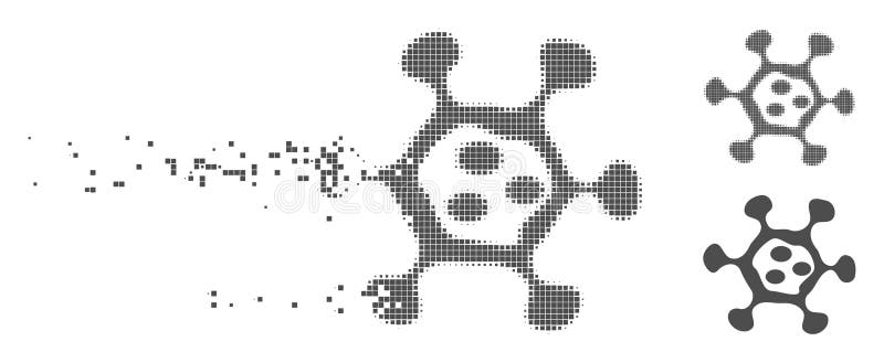 Icona di semitono dissolta delle cellule del microbo del pixel royalty illustrazione gratis
