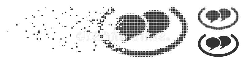 Icona di semitono dissolta delle reti sociali del pixel illustrazione di stock