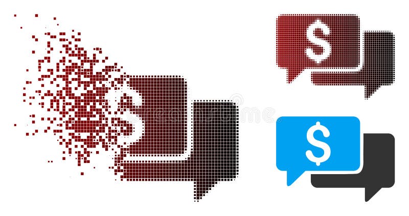 Icona di semitono dissolta di offerte di prezzi del pixel illustrazione vettoriale