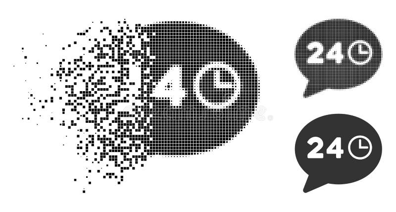 Icona di semitono dissolta di ore del messaggio del pixel illustrazione vettoriale