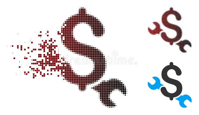 Icona di semitono dissolta di prezzi di riparazione del pixel royalty illustrazione gratis