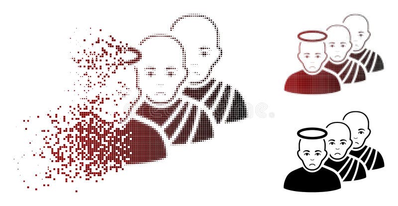 Icona di semitono tristemente dissolta degli uomini santi del pixel illustrazione vettoriale