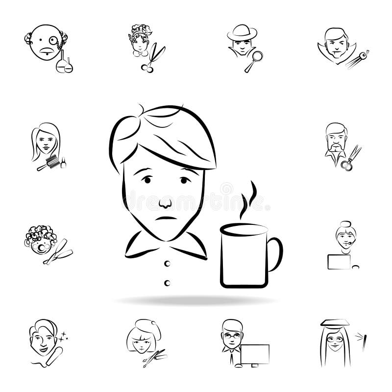 icona di stile di schizzo dell'avatar del cameriere Insieme dettagliato della professione nelle icone di stile di schizzo Progett illustrazione vettoriale icona di stile di schizzo dell'avatar del cameriere Insieme dettagliato della professione nelle icone di stile di schizzo Progett illustrazione vettoriale