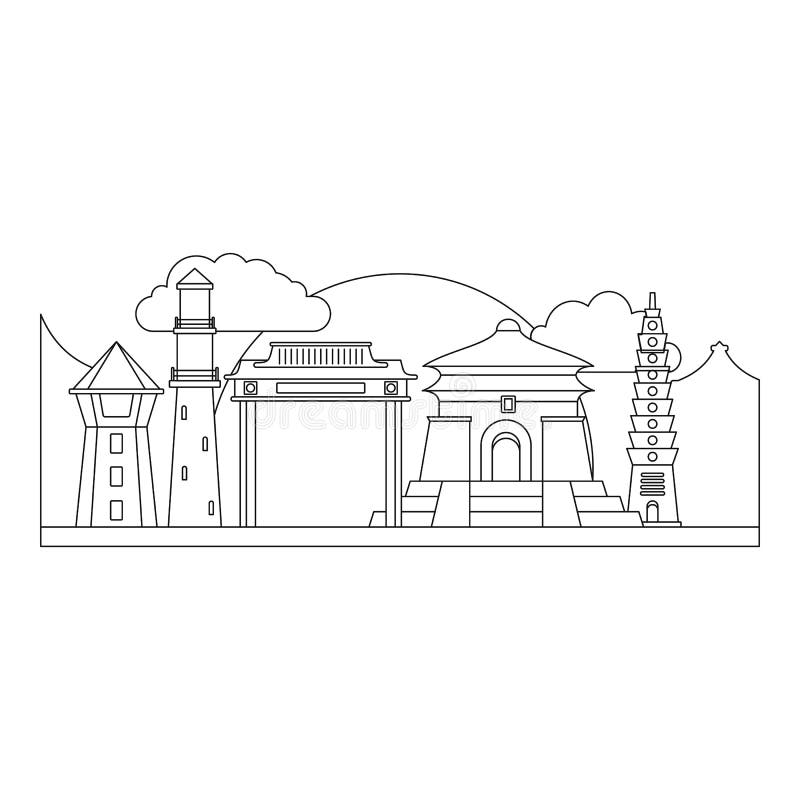 Icona di Taipei Taiwan, stile del profilo royalty illustrazione gratis Icona di Taipei Taiwan, stile del profilo royalty illustrazione gratis