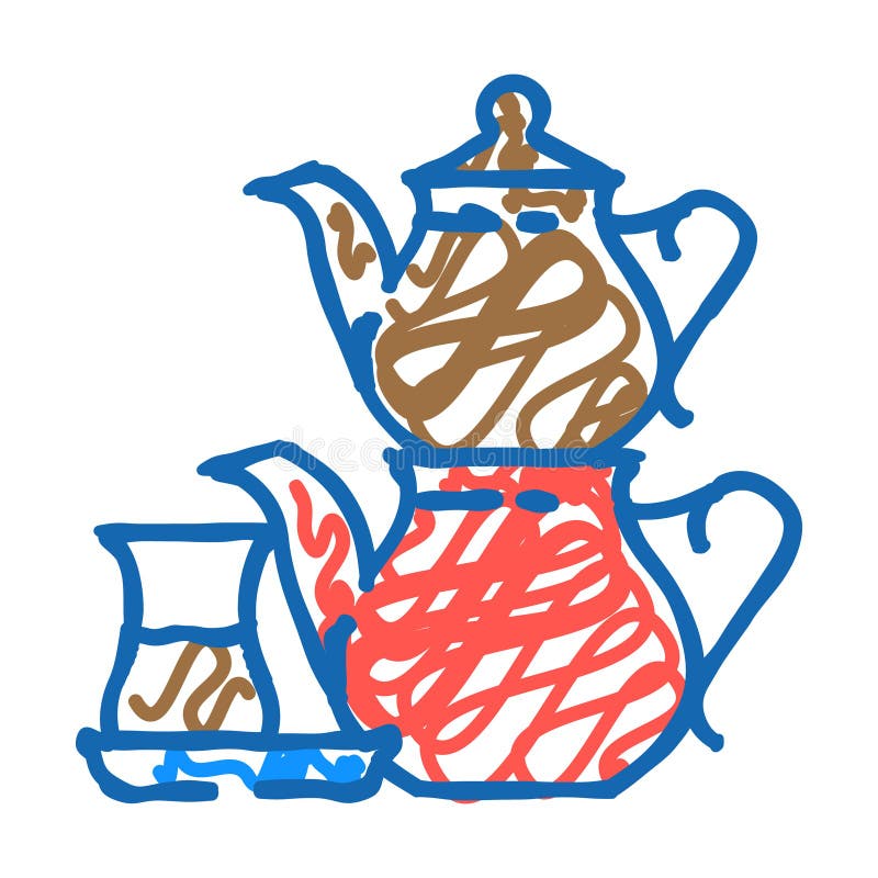 Icona di una cucina turca a forma di scarabeo illustrazione vettoriale