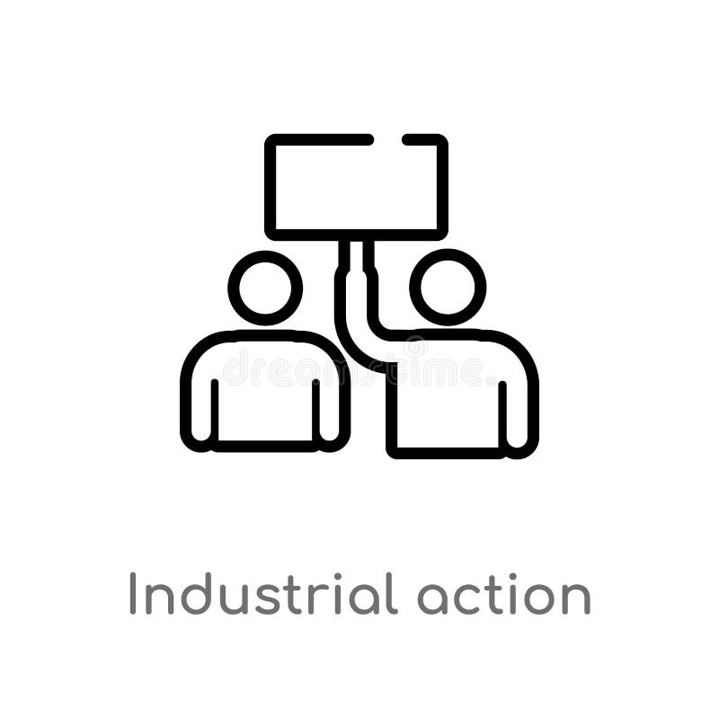 Icona di vettore di azione industriale del profilo linea semplice nera isolata illustrazione dell'elemento dal concetto dell'inte illustrazione vettoriale