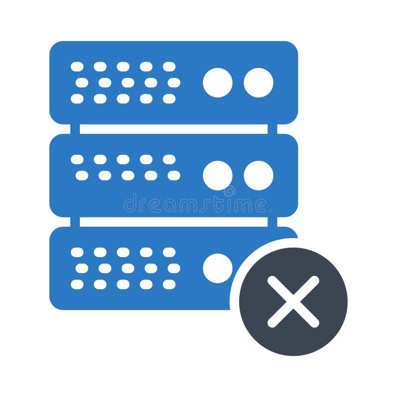 Icona di vettore di colore di glifo del server dell'annullamento royalty illustrazione gratis