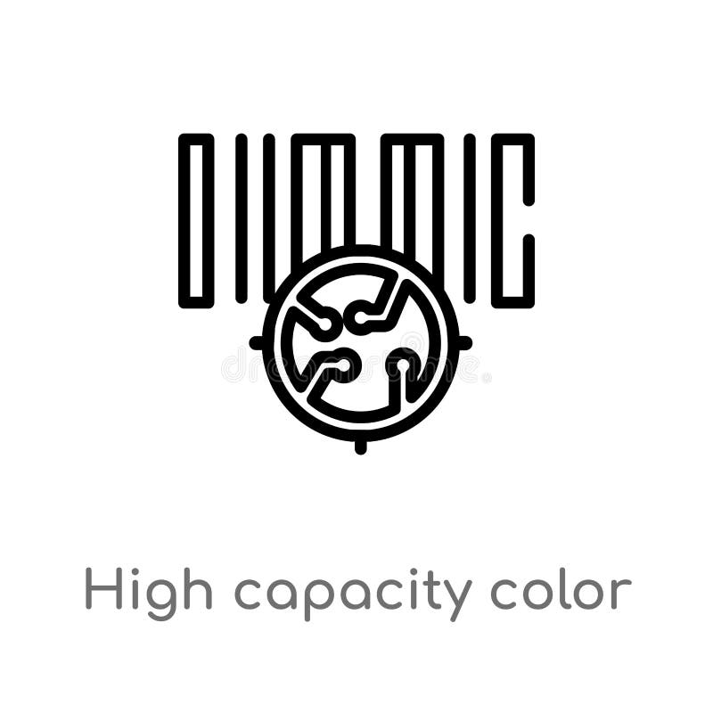 icona di vettore del codice a barre di colore di capacità elevata del profilo linea semplice nera isolata illustrazione dell'elem illustrazione vettoriale icona di vettore del codice a barre di colore di capacità elevata del profilo linea semplice nera isolata illustrazione dell'elem illustrazione vettoriale