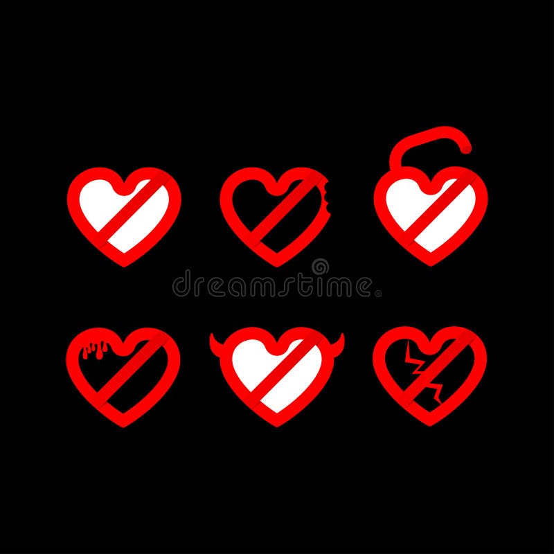 Icona di vettore del cuore rotto Metta di cuore rosso - logo di simbolo royalty illustrazione gratis Icona di vettore del cuore rotto Metta di cuore rosso - logo di simbolo royalty illustrazione gratis