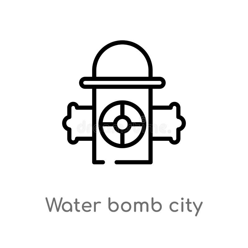 icona di vettore del fornitore della città della bomba dell'acqua del profilo illustrazione vettoriale icona di vettore del fornitore della città della bomba dell'acqua del profilo illustrazione vettoriale