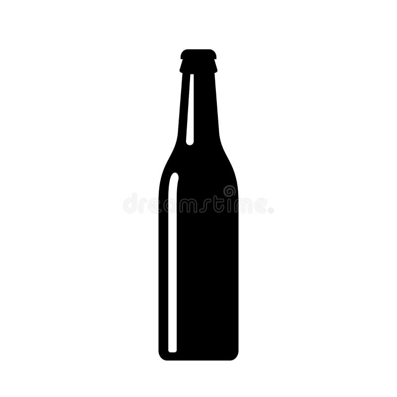 Beer bottle vector icon isolated on white background. Beer bottle vector icon isolated on white background