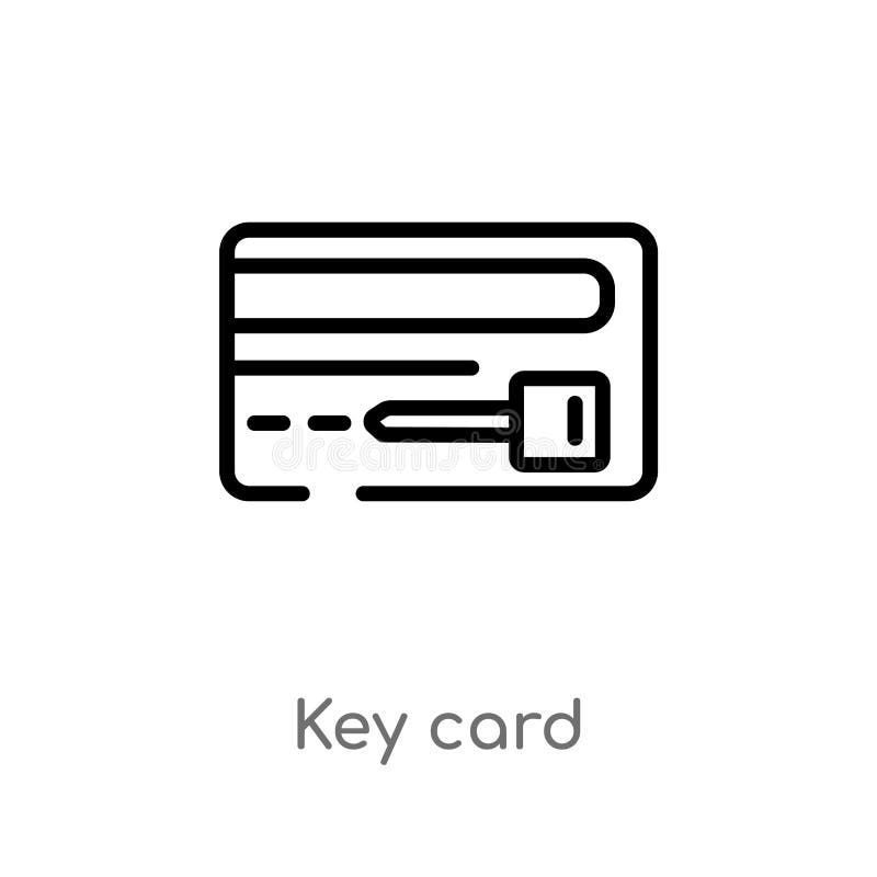 icona di vettore della carta chiave del profilo linea semplice nera isolata illustrazione dell'elemento dal concetto dell'hotel c illustrazione vettoriale icona di vettore della carta chiave del profilo linea semplice nera isolata illustrazione dell'elemento dal concetto dell'hotel c illustrazione vettoriale