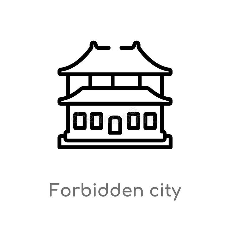 icona di vettore della Città proibita del profilo linea semplice nera isolata illustrazione dell'elemento dal concetto asiatico C illustrazione vettoriale icona di vettore della Città proibita del profilo linea semplice nera isolata illustrazione dell'elemento dal concetto asiatico C illustrazione vettoriale