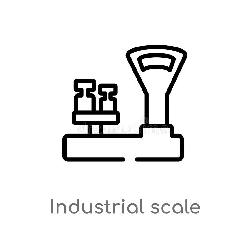 Icona di vettore della scala industriale del profilo linea semplice nera isolata illustrazione dell'elemento dal concetto di misu royalty illustrazione gratis
