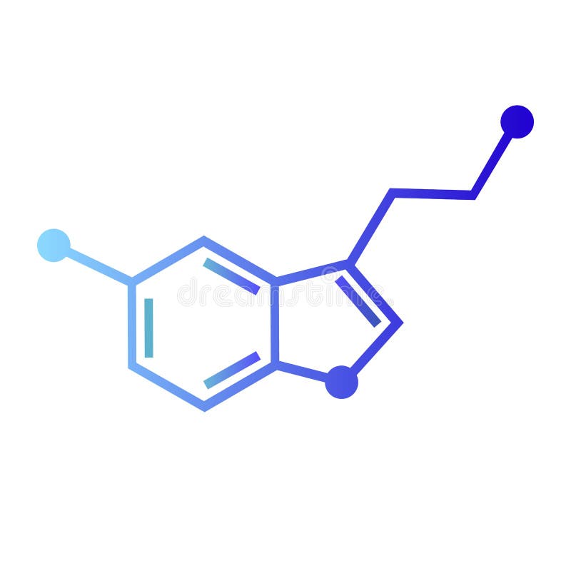 Icona di vettore della serotonina su fondo bianco illustrazione vettoriale Icona di vettore della serotonina su fondo bianco illustrazione vettoriale
