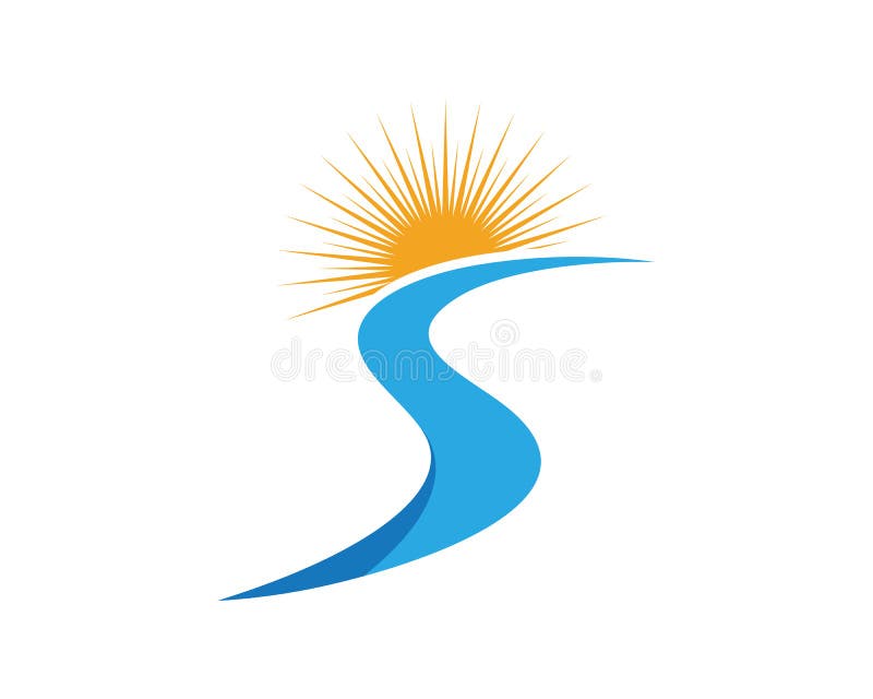 Icona di vettore di Logo Template del fiume della lettera di S illustrazione di stock Icona di vettore di Logo Template del fiume della lettera di S illustrazione di stock