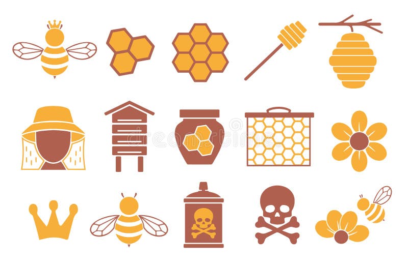 Icona di vettore messa per creare infographics relativo alle api, all'impollinazione ed all'apicoltura come il barattolo del miel illustrazione vettoriale Icona di vettore messa per creare infographics relativo alle api, all'impollinazione ed all'apicoltura come il barattolo del miel illustrazione vettoriale