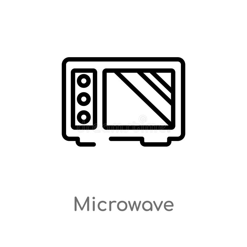 outline microwave vector icon. isolated black simple line element illustration from furniture concept. editable vector stroke microwave icon on white background. outline microwave vector icon. isolated black simple line element illustration from furniture concept. editable vector stroke microwave icon on white background