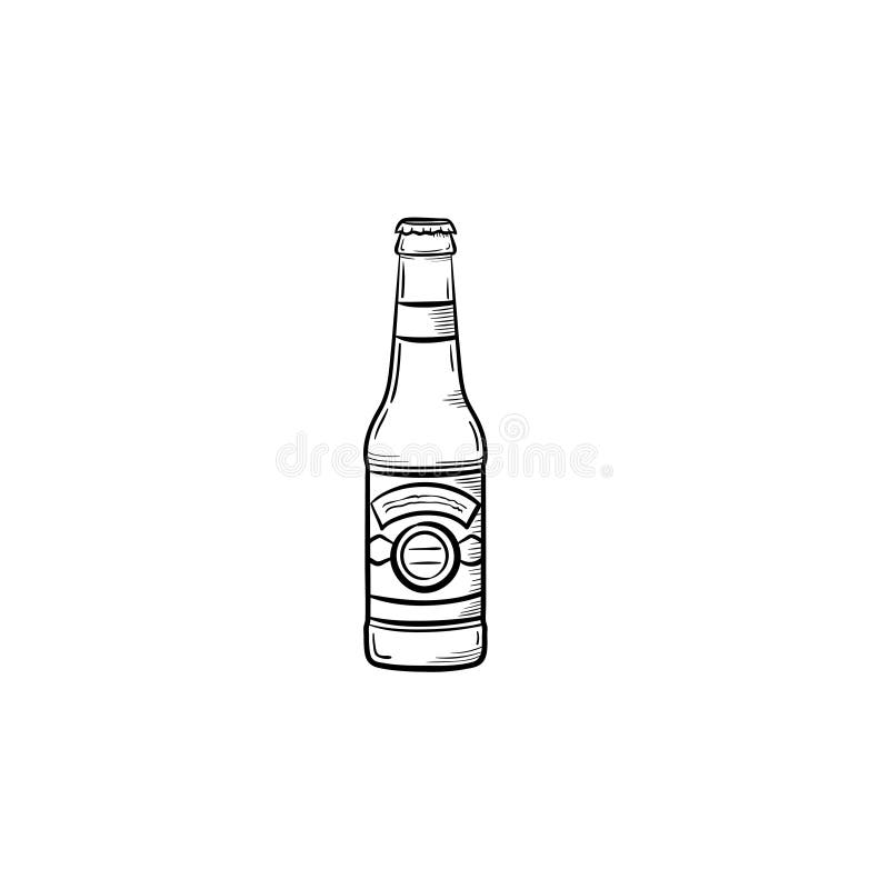 Beer bottle hand drawn outline doodle icon. Vector sketch illustration of craft beer bottle for print, web, mobile and infographics isolated on white background. Beer bottle hand drawn outline doodle icon. Vector sketch illustration of craft beer bottle for print, web, mobile and infographics isolated on white background.