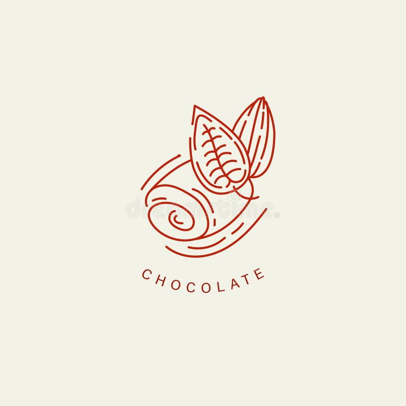 Icona e logo di vettore per cioccolato ed il dolce illustrazione di stock Icona e logo di vettore per cioccolato ed il dolce illustrazione di stock