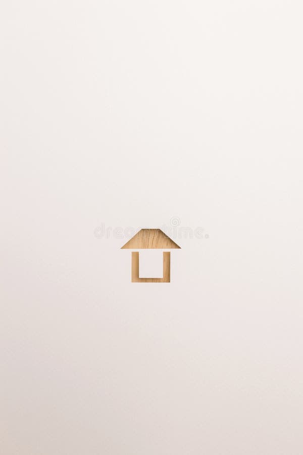 Icona facile strutturata di legno della casa su fondo bianco fotografia stock Icona facile strutturata di legno della casa su fondo bianco fotografia stock