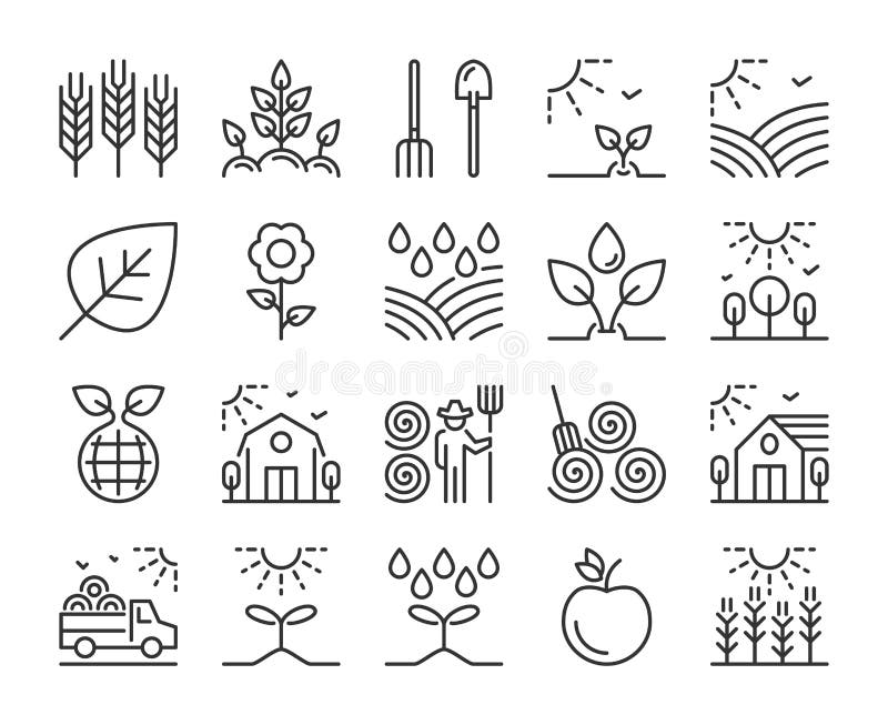 Icona farm Icone della linea Agricoltura e Agricoltura Corsa modificabile