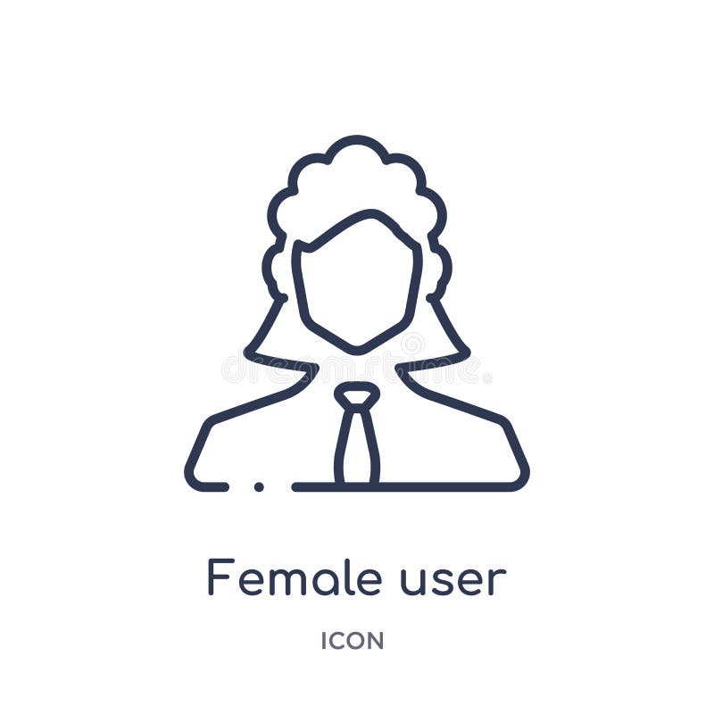 Icona femminile della gestione dell'utente dalla raccolta del profilo della gente Linea sottile icona femminile della gestione de illustrazione di stock Icona femminile della gestione dell'utente dalla raccolta del profilo della gente Linea sottile icona femminile della gestione de illustrazione di stock