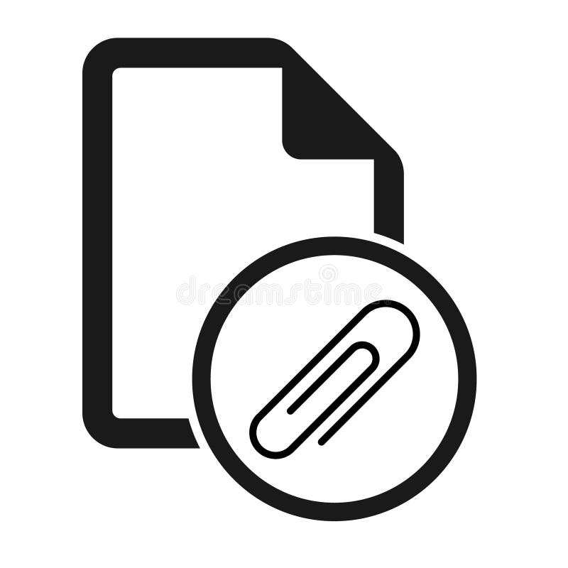 Icona a forma di file flat con clip di carta isolata in fondo bianco. illustrazione vettoriale dei simboli di documento illustrazione vettoriale